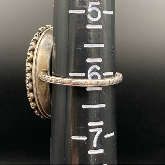 Vintage Martelli Sterling Art Deco Rhinestone and Opal? Ring Size 6 - Picture 11 of 14